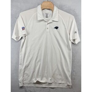 Carolina Panthers‎ Polo Shirt Vintage Reebok White Short Sleeve NFL Men's XL
